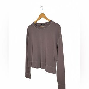 James Perse Relaxed Fit Cotton French Terry Long Sleeve Tee